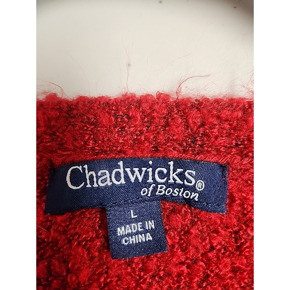 Chadwicks of Boston Womens L Red Sweater Tunic Classic Minimalist Preppy Holiday - Picture 4 of 7